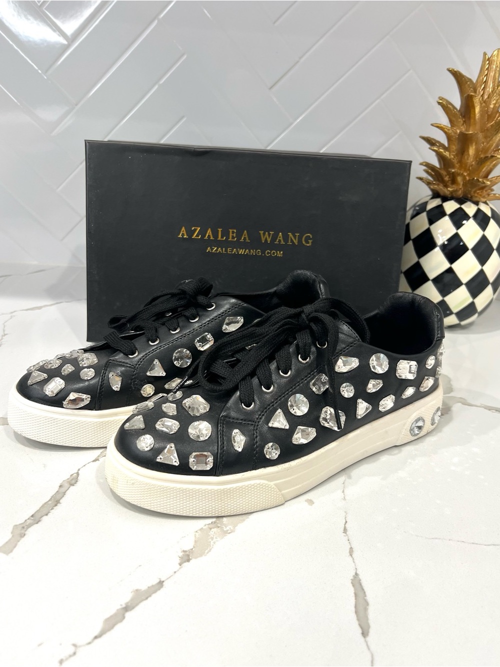 AZALEA WANG Crystal-Embellished Women's Sneakers